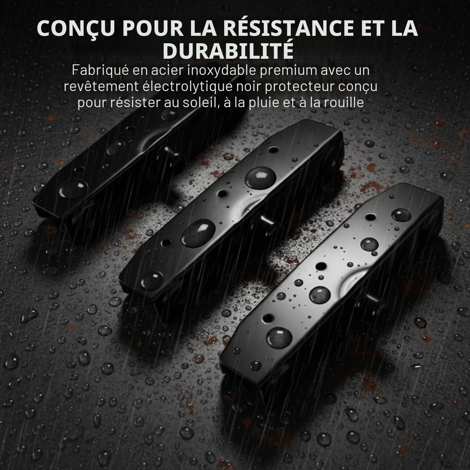 DHLH-02 Kit de quincaillerie pour Stores et Volets roulants en Acier Inoxydable avec revêtement E Noir 11 Planches