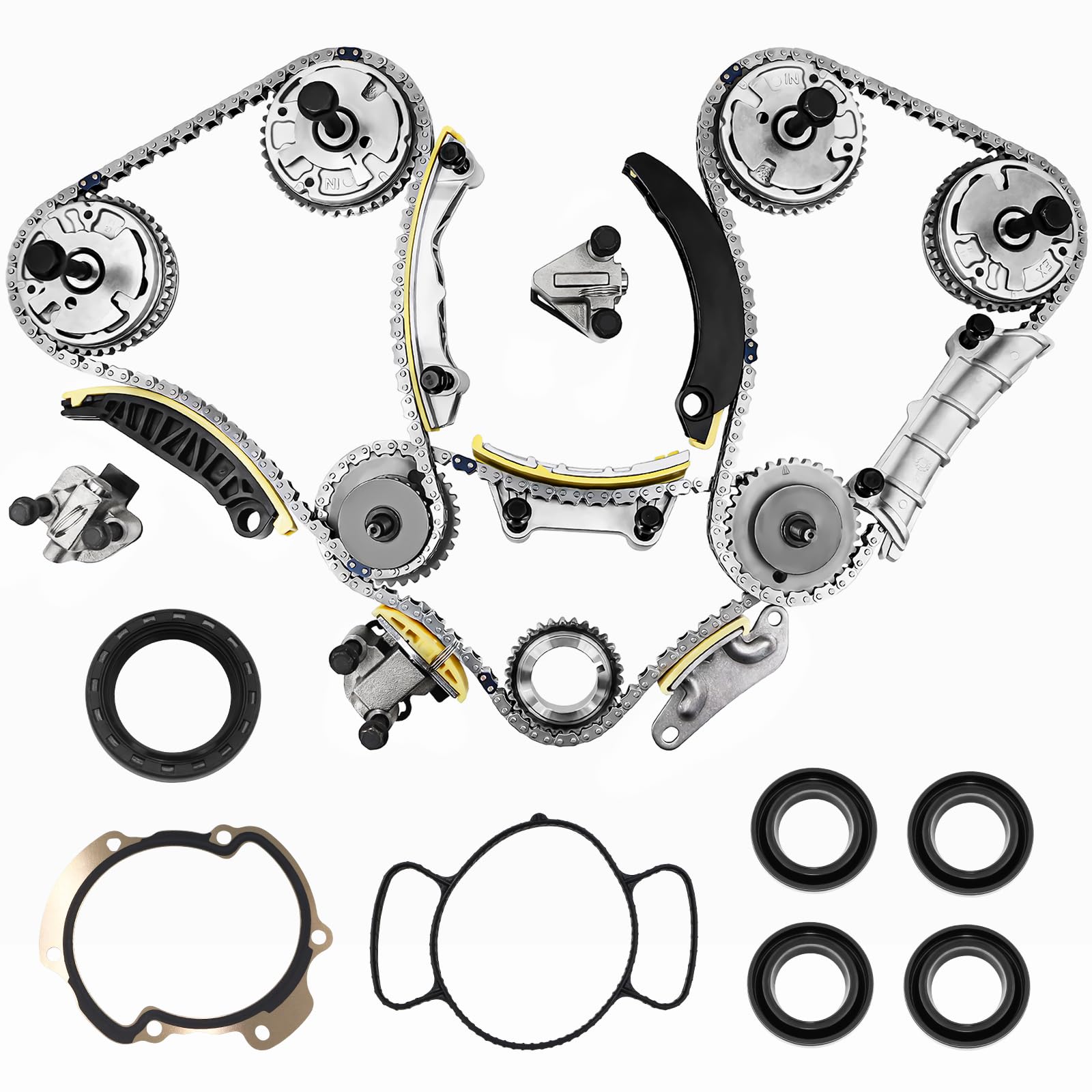 Photo 1 of 3.6 Timing Chain Kit w/VVT Sprocket for 2.8L 3.0L 3.6L Chevy Equinox Malibu Traverse GMC Acadia Cadillac CTS SRX Buick Enclave V6 Engine engine timing set Replace # 9-0753S 9-0753sx