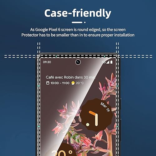 Miniatura 3 de NEW'C Paquete de 3 protectores de pantalla diseñados para Google Pixel 6, vidrio templado, compatible con fundas, ultra resistente