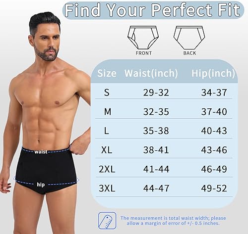 Miniatura 6 de Ropa interior lavable para incontinencia para hombre, calzones de algodón a prueba de fugas con vuelo, completa a prueba de fugas, absorción de 5.1
