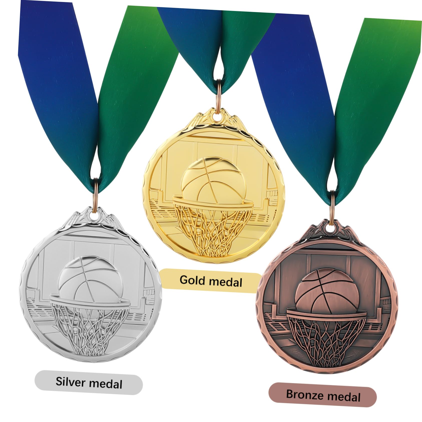 VALICLUD 15stücke Basketball Medaillen Mit Reliefdesign Auszeichnungen Für Sportveranstaltungen Preise Für Turniere Und Spiele Langlebige Metallmedaillen