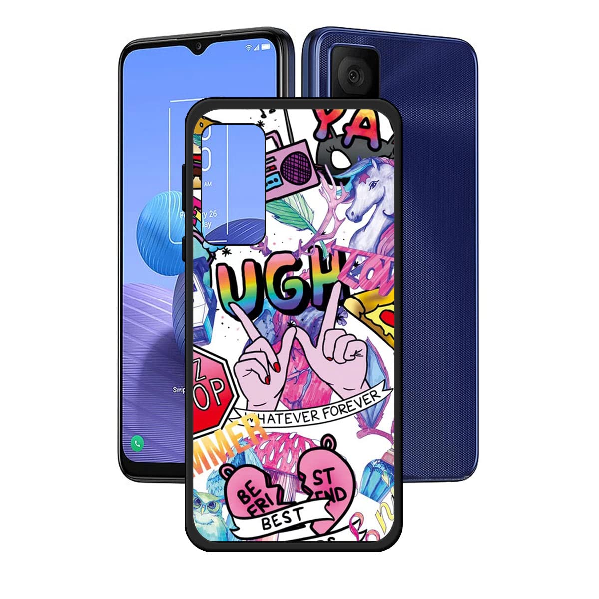 Custodia per TCL 40 XL, Silicone Case Sottile Cover TPU Caso Morbido Copertura + Pellicola Protettiva in Vetro Temperato per TCL 40 XL (6,75) - KE104