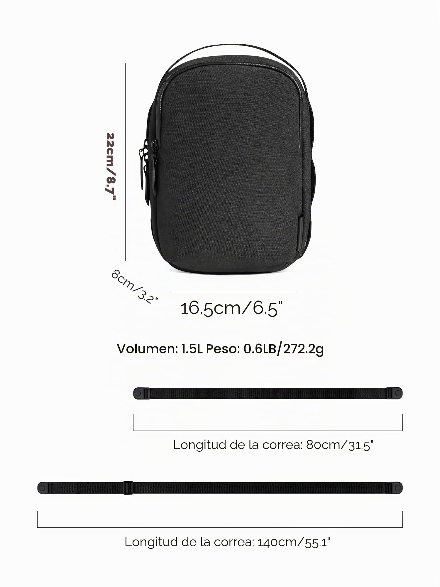 ALPAKA Metro Sling V2 – Bolso Bandolera | Resistente al agua, para viaje diario, bolsillo RFID, correa desmontable, para hombre y mujer