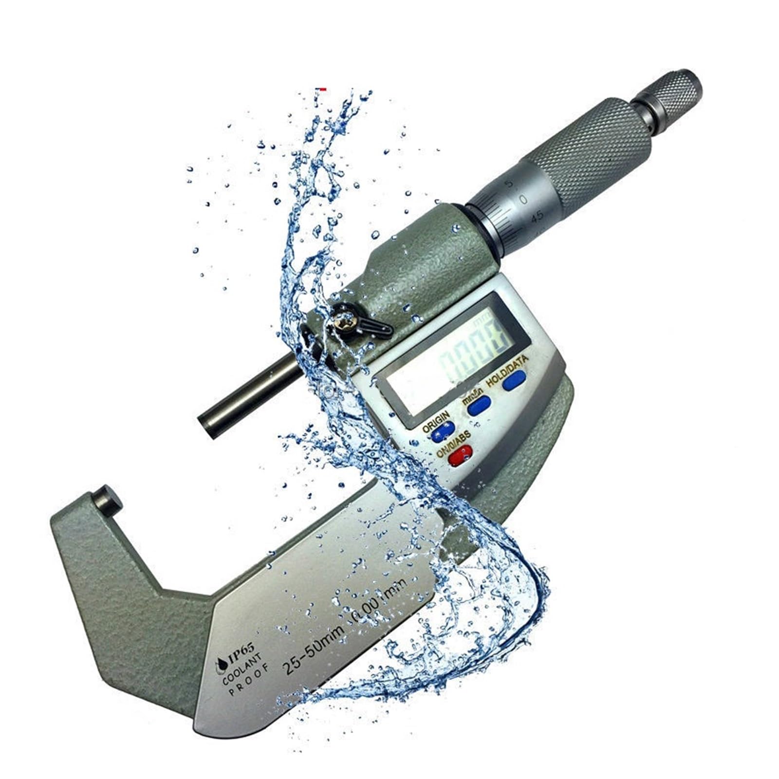 Bügelmessschraube, 0-25-50-75-100mm 0,001 Mm Digitaler Mikrometer IP65 Wasserdichtes Digitales Außenmikrometer Elektronisches Mikrometerwerkzeug, Hohe Präzision(75-100mm)