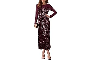 Winter Glamour: Embody Elegance with Sequin Velvet Dress