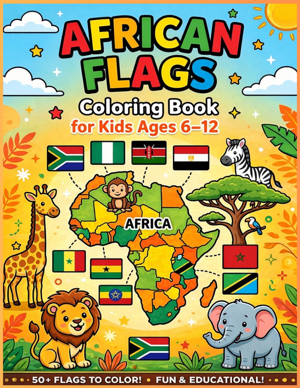 African Flag Coloring book: For Kids Ages 6-12 (FLAGS OF THE WORLD | Coloring Book for Kids Ages 6–12)
