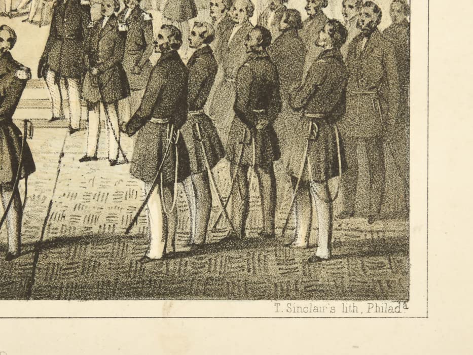 ペリー日本遠征の石版画 1856年版画 ペリー日本遠征の石版画