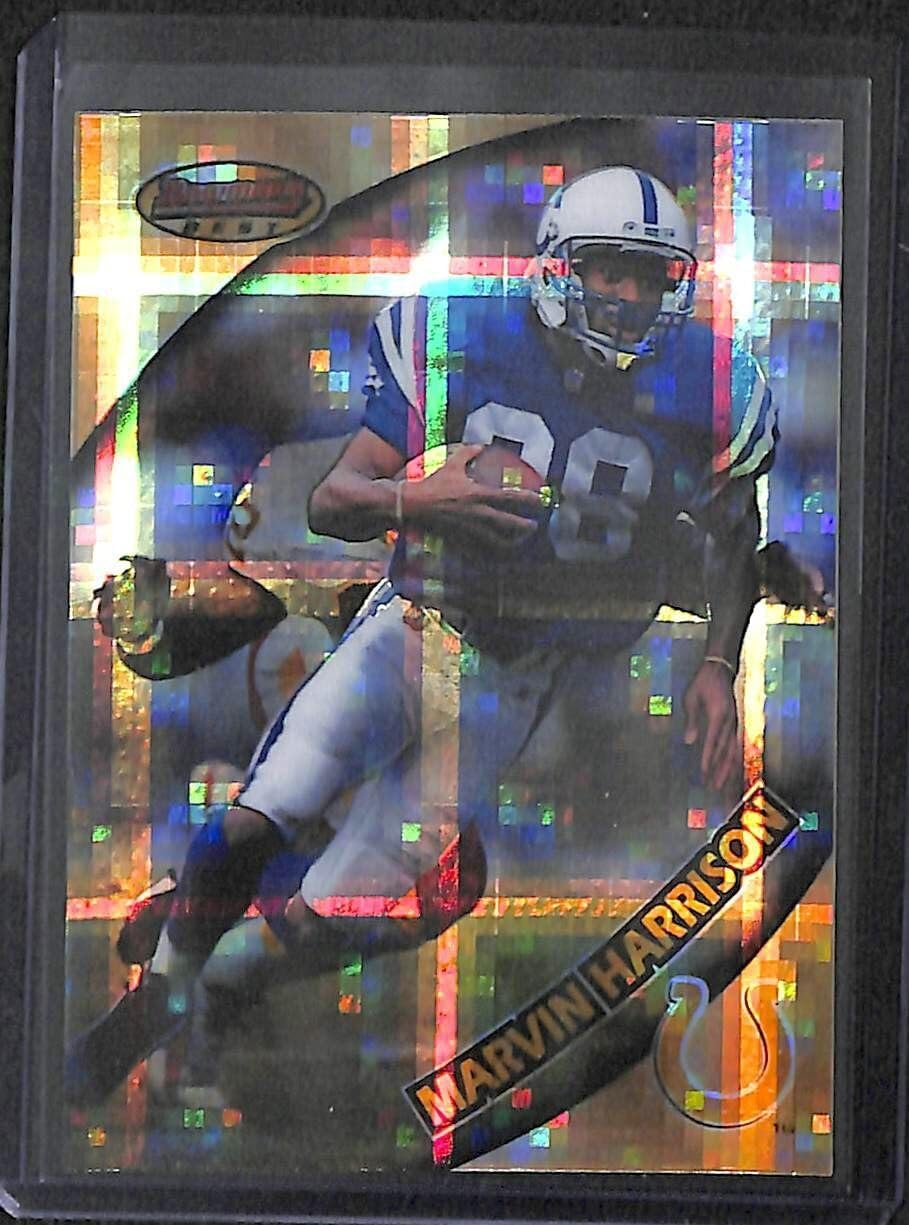 1997 Bowman's Best Atomic Refractors #74 Marvin Harrison Indianapolis Colts Football Card NM-MT