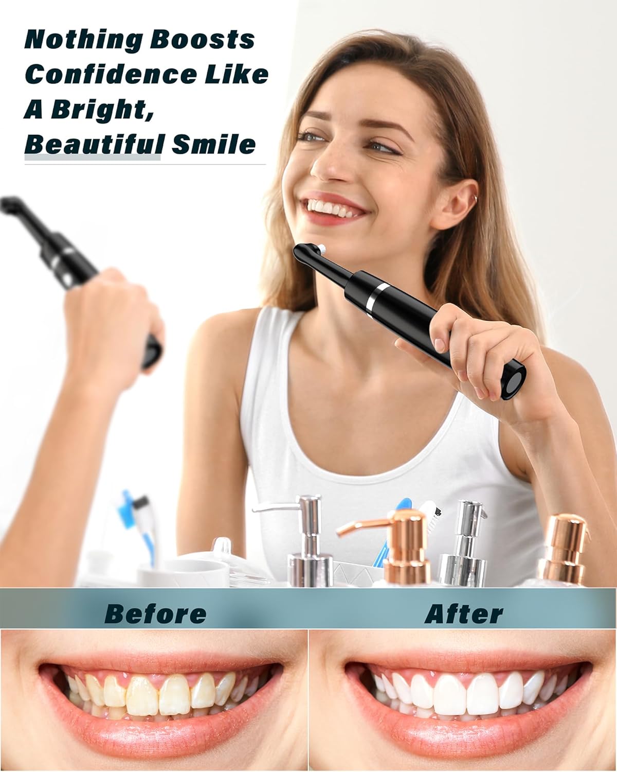 Teeth Polishing Kit Bundle – Rechargeable Electric Tooth Polishers with 10 Replacement Brush Heads, Polishing Pastes, LED Light, Home Teeth Whitening & Stain Removal, Dental Care Oral Kit”
