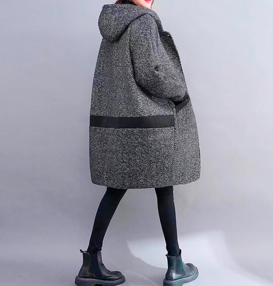 ダックス 美品 Mサイズ コート ロング丈 ツイード調 厚手 グレーブラウン系 ダックス 美品 Mサイズ コート ロング丈 ツイード調 厚手 グレー