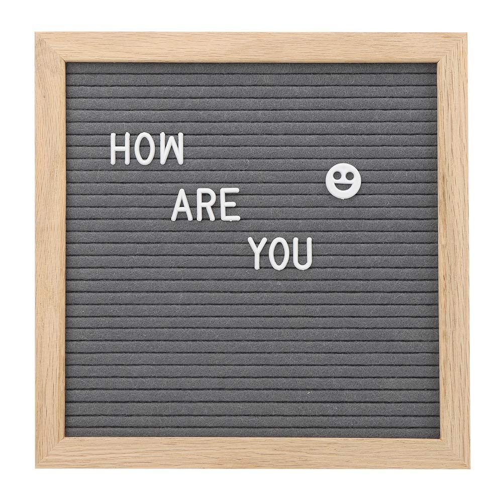 Letras de fieltro, letras, letras, números cambiables, decoración de habitaciones, accesorios (gris)