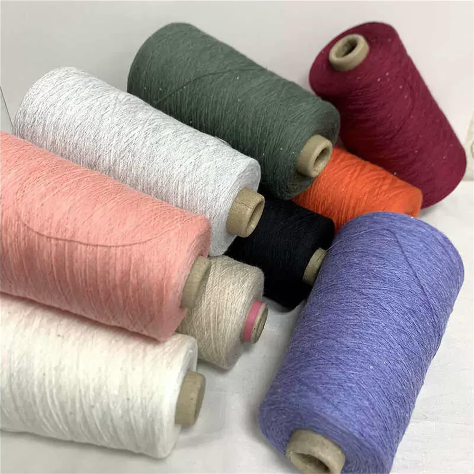 Hilos para Crochet Hilo de lentejuelas pequeñas seda verano, hilo trabajo hecho a mano con purpurina, fino aguja ganchillo, Material punto 250g(Color 08)
