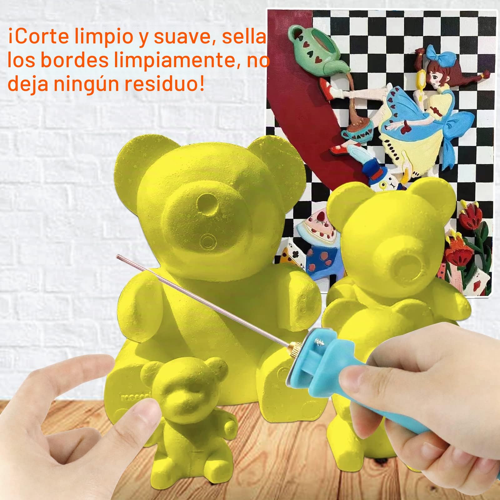 Tosucs Cortador de Espuma, 10CM 100-240V/18W Eléctrico Espuma Maquina de Cortar, Cortador de Alambre de Poliestireno Espuma de Poliestireno Grabado Arte DIY Herramienta, EU