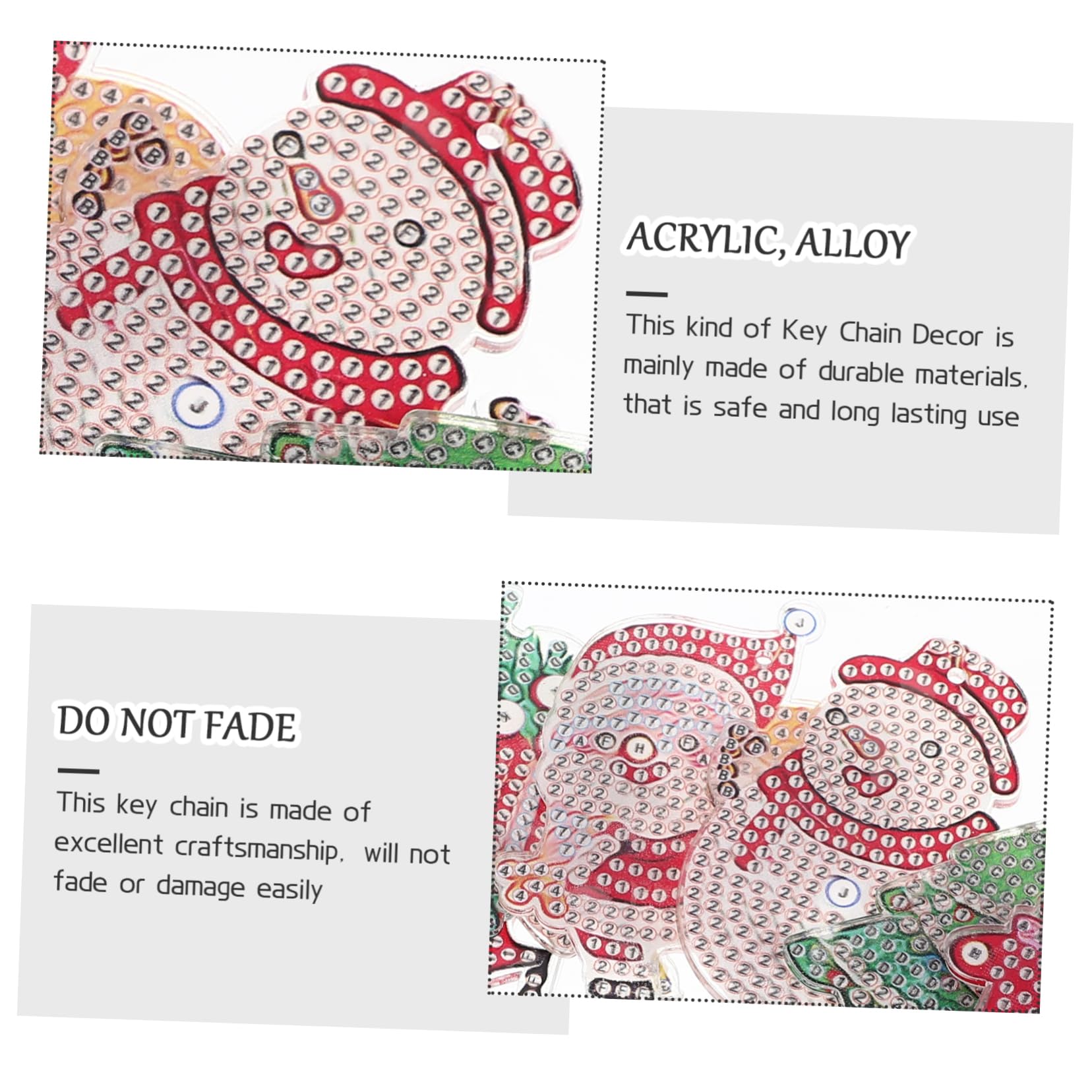 STOBOK 5sets Portachiavi Natalizi Pendente Natale Accessori Decorativi Fai Da Te Per Per Regali e Decorazioni Natale