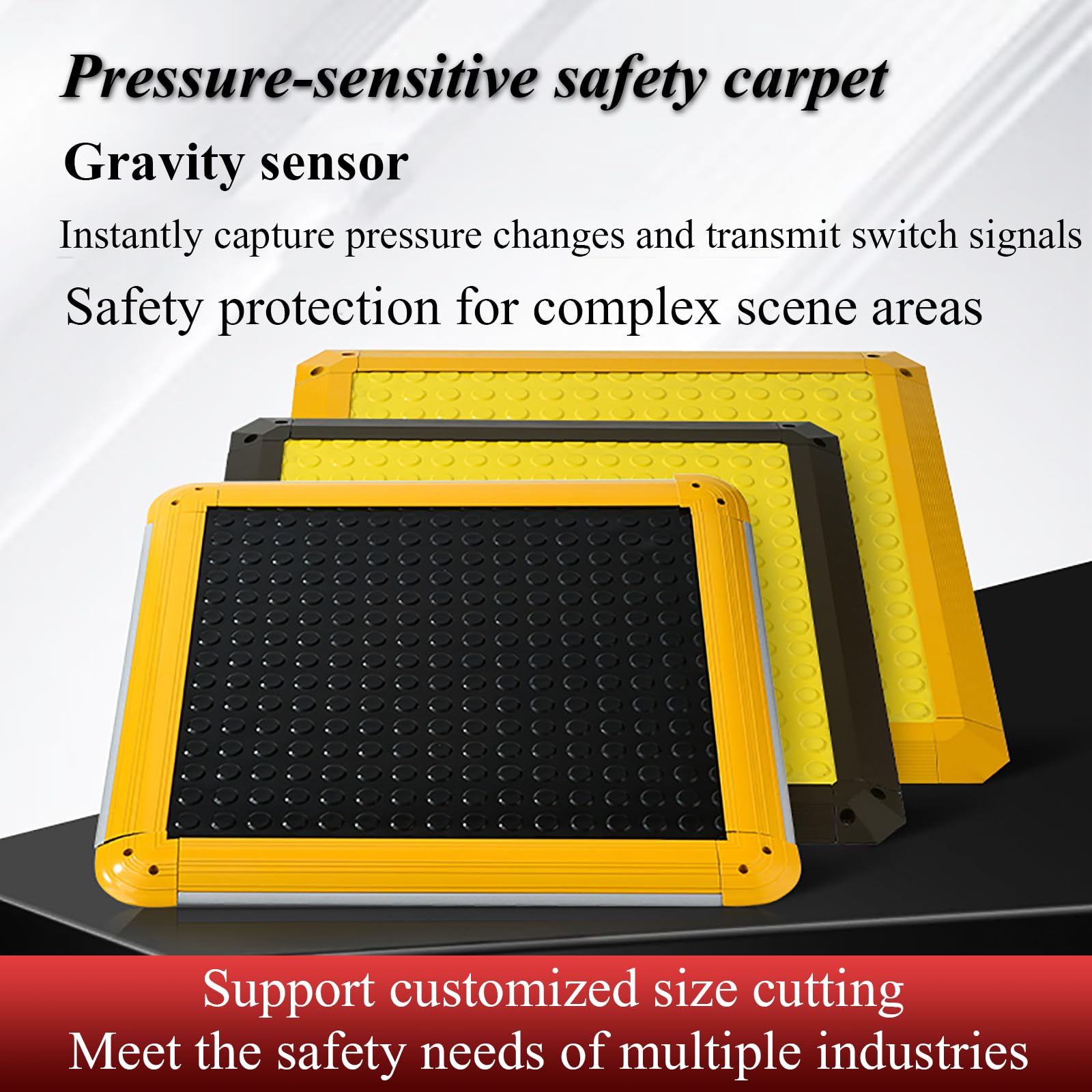 Alfombra De Seguridad Industrial, Alfombra De Alarma De Presión De Señal con Sensor Sensible a La Presión, Sensor De Gravedad, Adecuada para Entornos Industriales Complejos Y Hostiles.