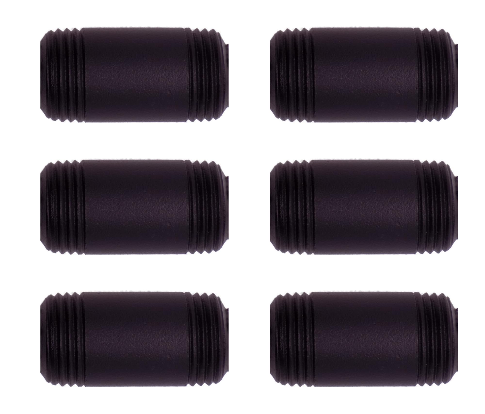 Prim Pipeworks: 1/2“ Steel Pipe, 1.5” Length, Black Anti-Rust Coating, for Home Decor projects; QTY 6
