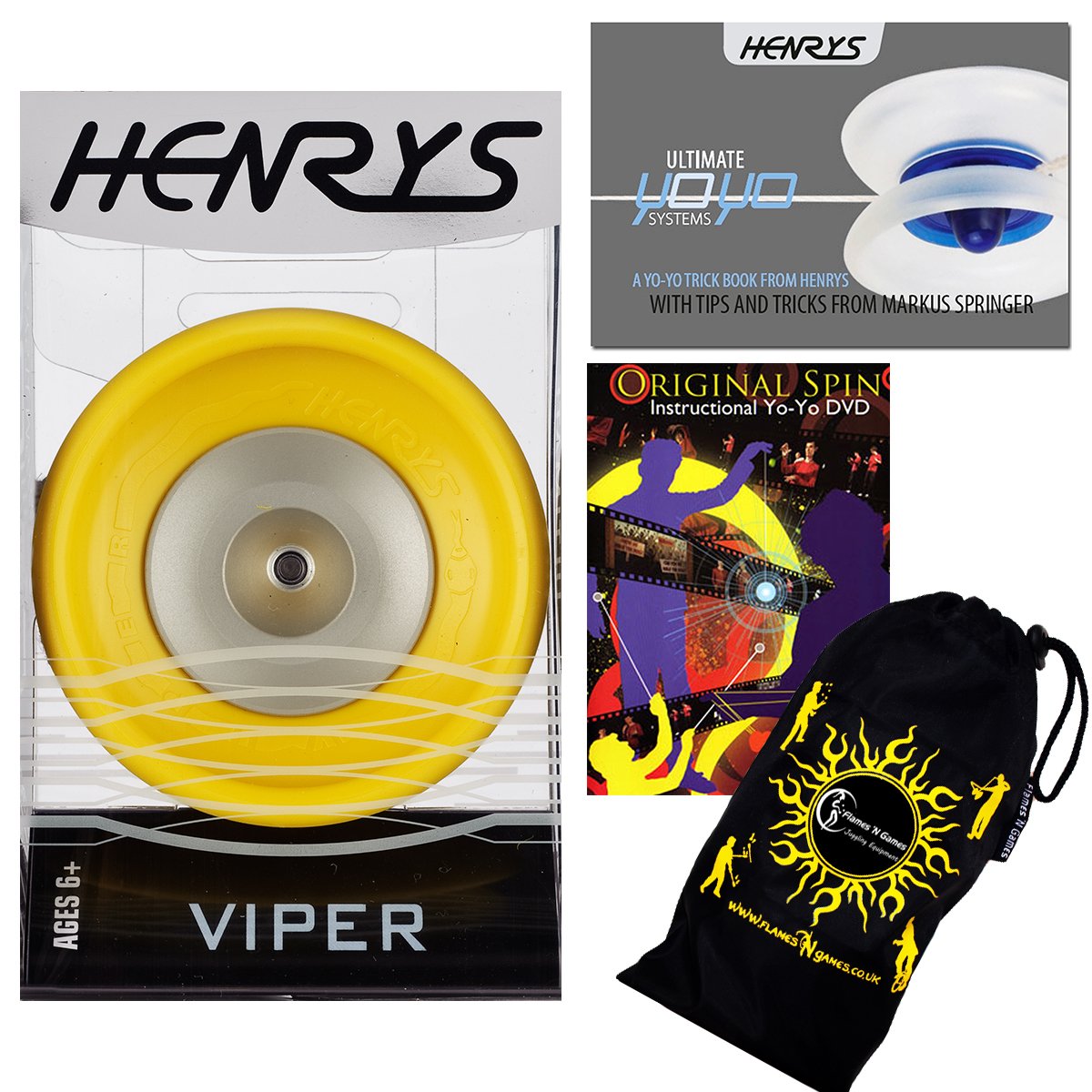 Buy Henrys VIPER YoYo (Yellow) Professional Ball Bearing YoYo