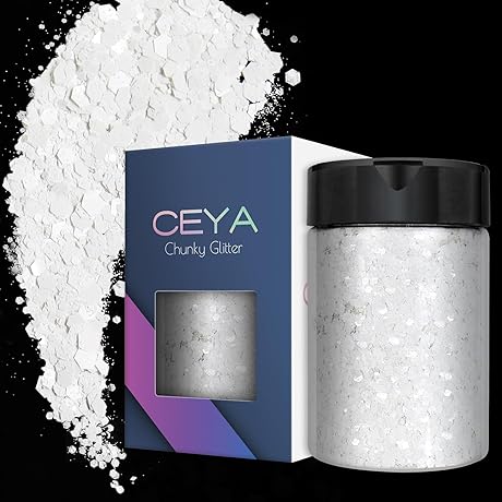 Ceya White Glitter for Crafts & Nail Art
