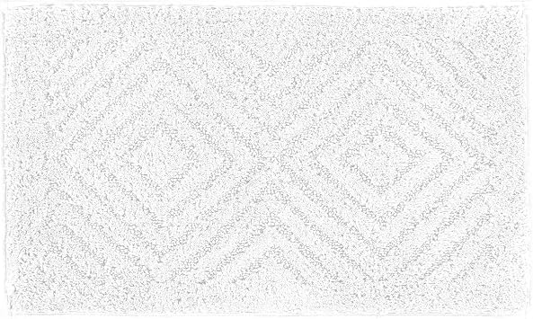 Better Trends Bathroom Rug 100% Cotton Non-Slip Washable Bath Mat, Soft & Absorbent Bath Rugs for Bath Room, Shower, Bathtub and Spa Floors 24" x 40" White Trier Collection
