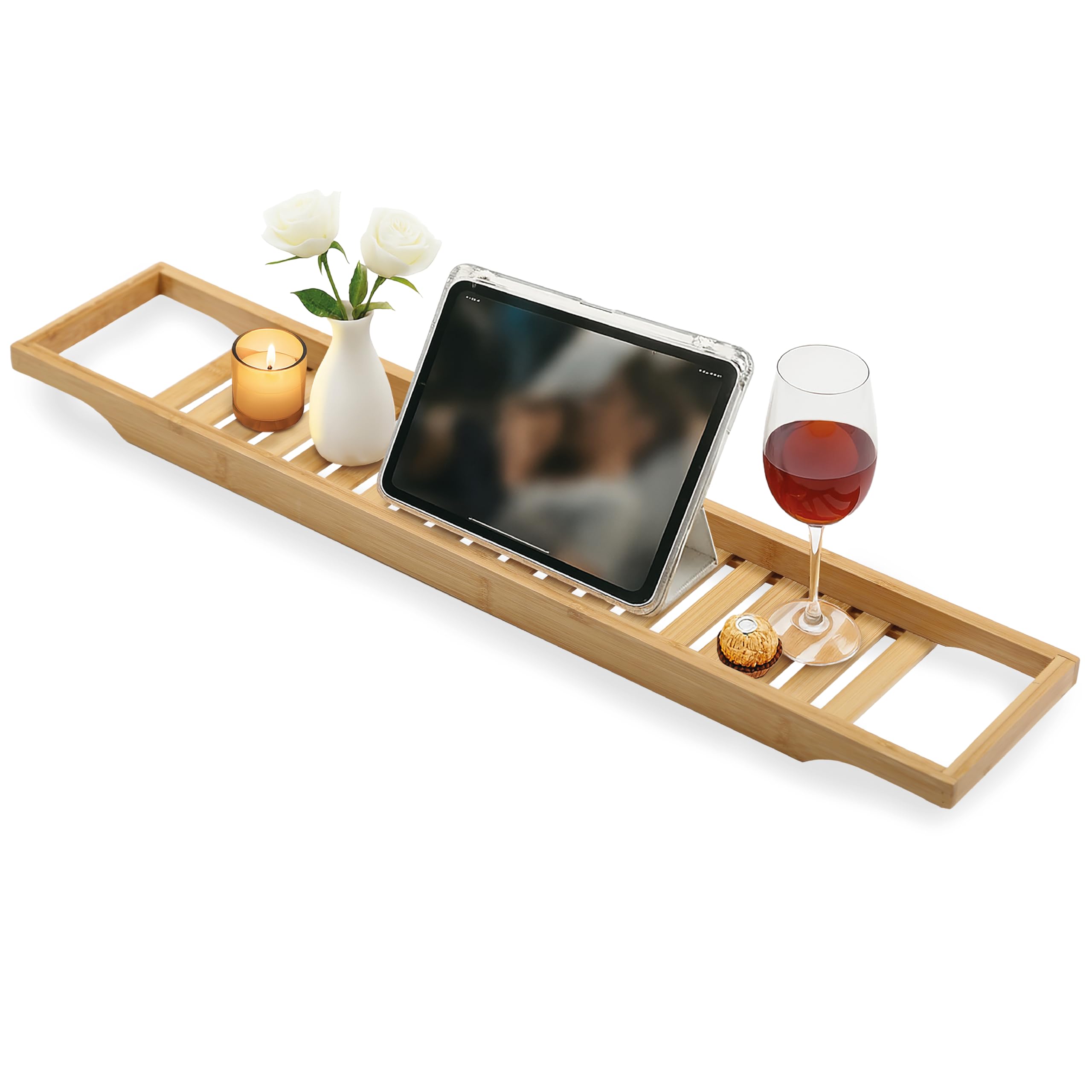 Torrex® 30540 Bandeja de bambú para bañera en 2 tamaños Diferentes Bandeja para baño (74 x 15 x 3,5 cm)
