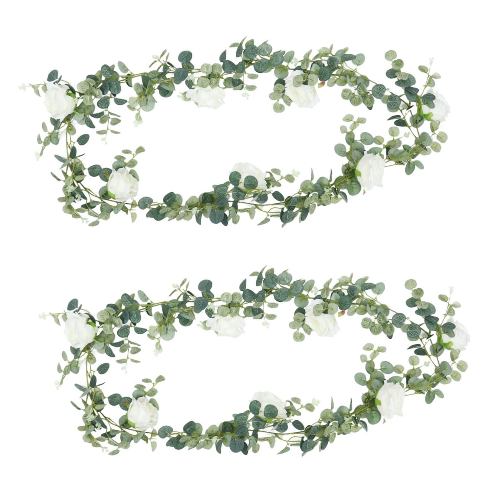 MAGICLULU 2 Pezzi Fiori Decorativi Rattan Simulati Falso Impostore Eucalipto Sospeso Viti Decorazione Camera All'aperto Arredamento Ghirlanda Di Glicine Artificiale Venni Foglie Decorazioni