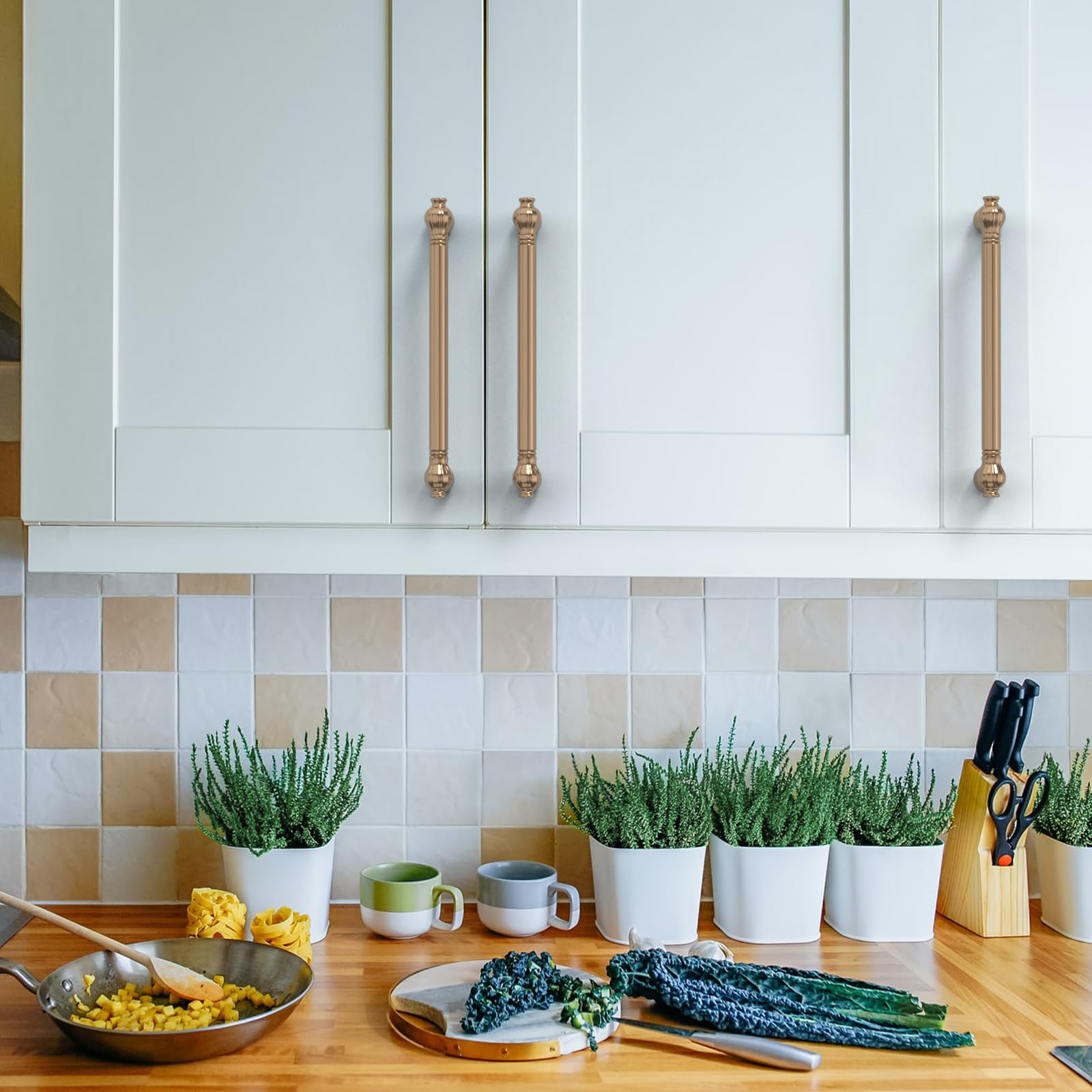 Asidrama 10 Pack 5 Inch(128mm) Champagne Bronze Kitchen Cabinet Handles, Cabinet Pulls Kitchen Cabinet Hardware for Cupboard Drawer Handles Dresser Pulls