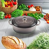 Vista 8 de Le Creuset Horno holandés ovalado de hierro fundido esmaltado, 2.75 cuartos de galón, Ostión