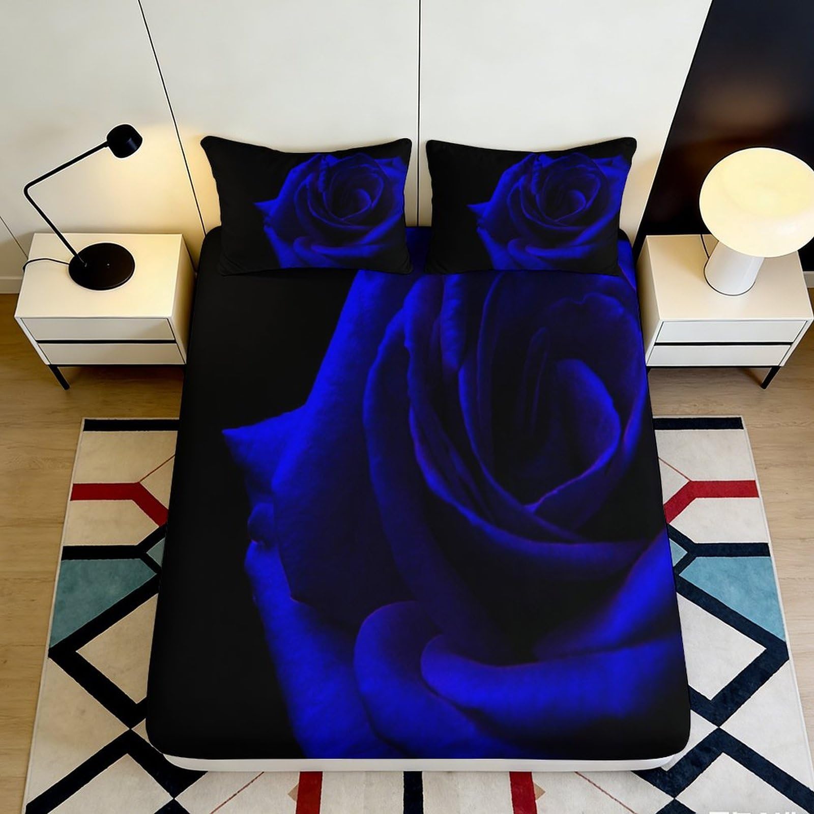 3D Printed Sun Theme Fitted Sheet Microfiber Deep Pocket Non-Slip Bedroom Bedding Sun Mattress Fitted Cover Washable Wrap 180x200x25cm