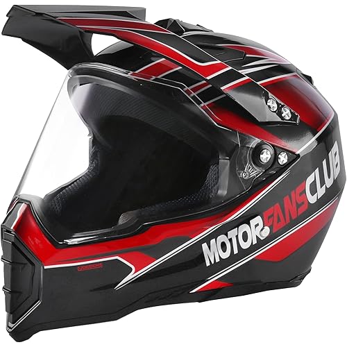 MotorFansClub Full Face Helmet Off-Road Dirt Bike Helmets Motorcycle Modular Helmets with Flip Up Visor Sun Shield Fit for Adult