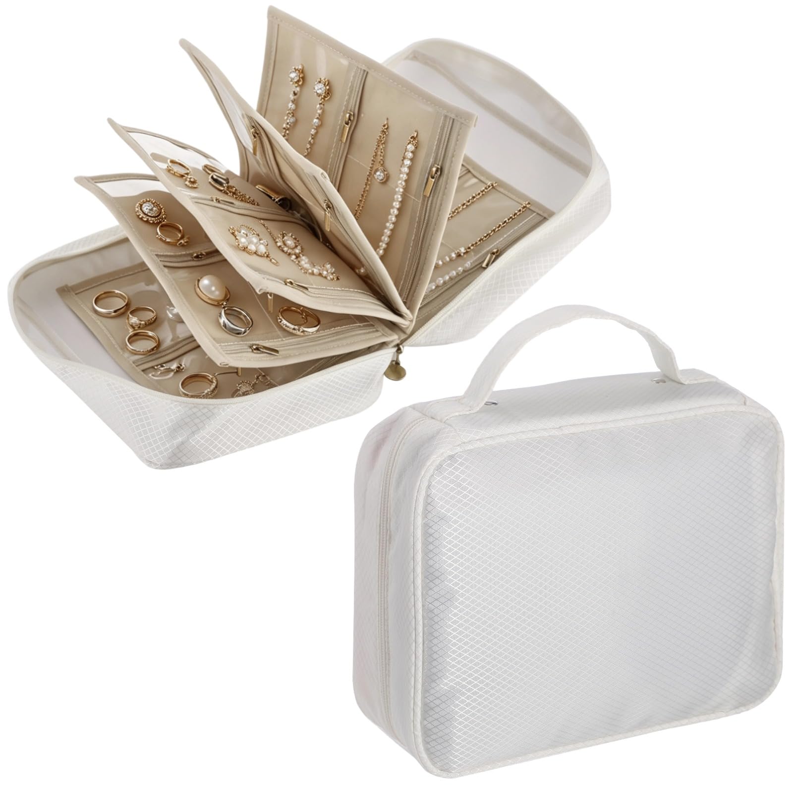 Organizador de joyas de viaje para collares y anillos que evita pérdidas en la maleta