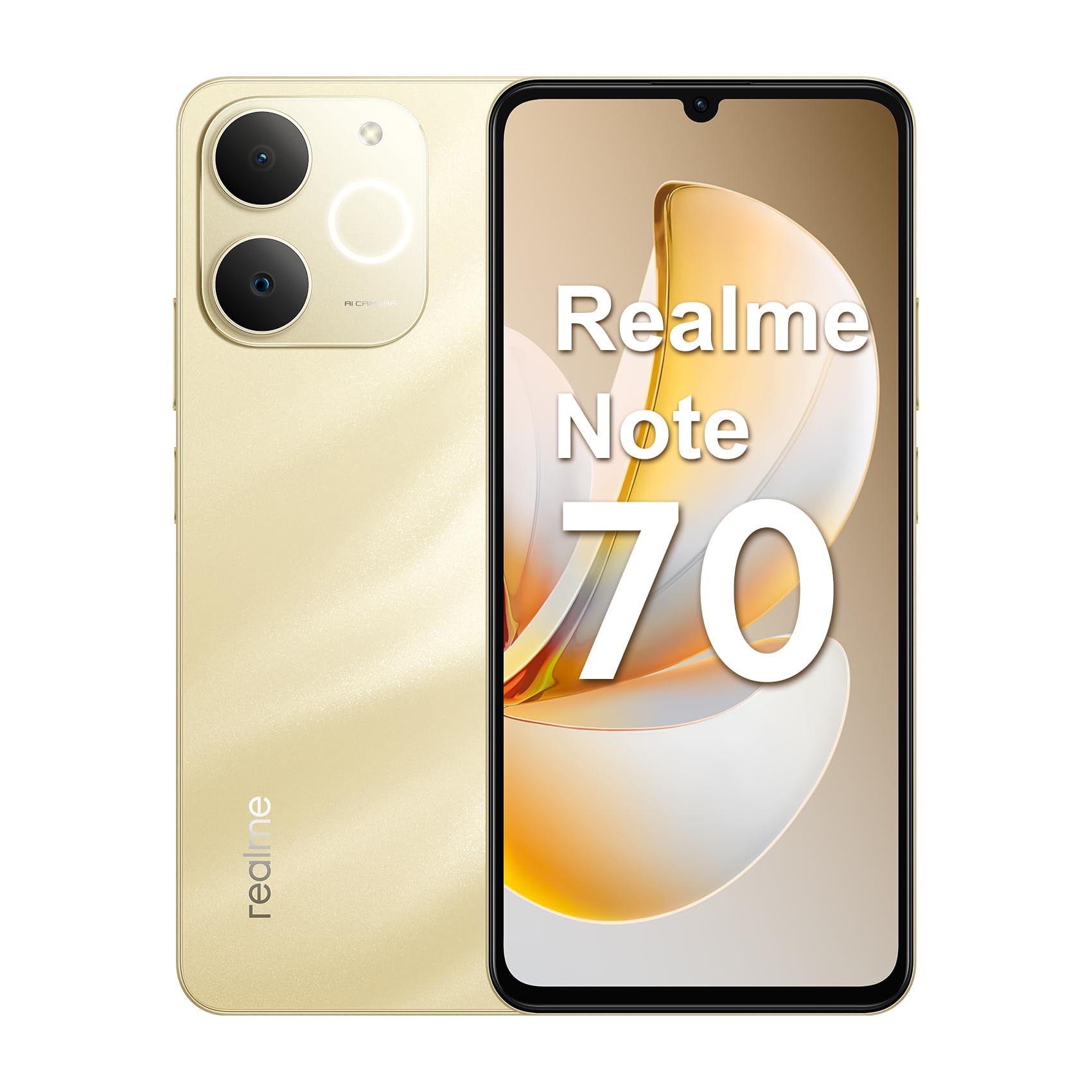 Realme Note 70T 4G Gold、4GB + 256GB Smartphone Realme Note 70 RMX5313 8GB de RAM / 256GB Gold