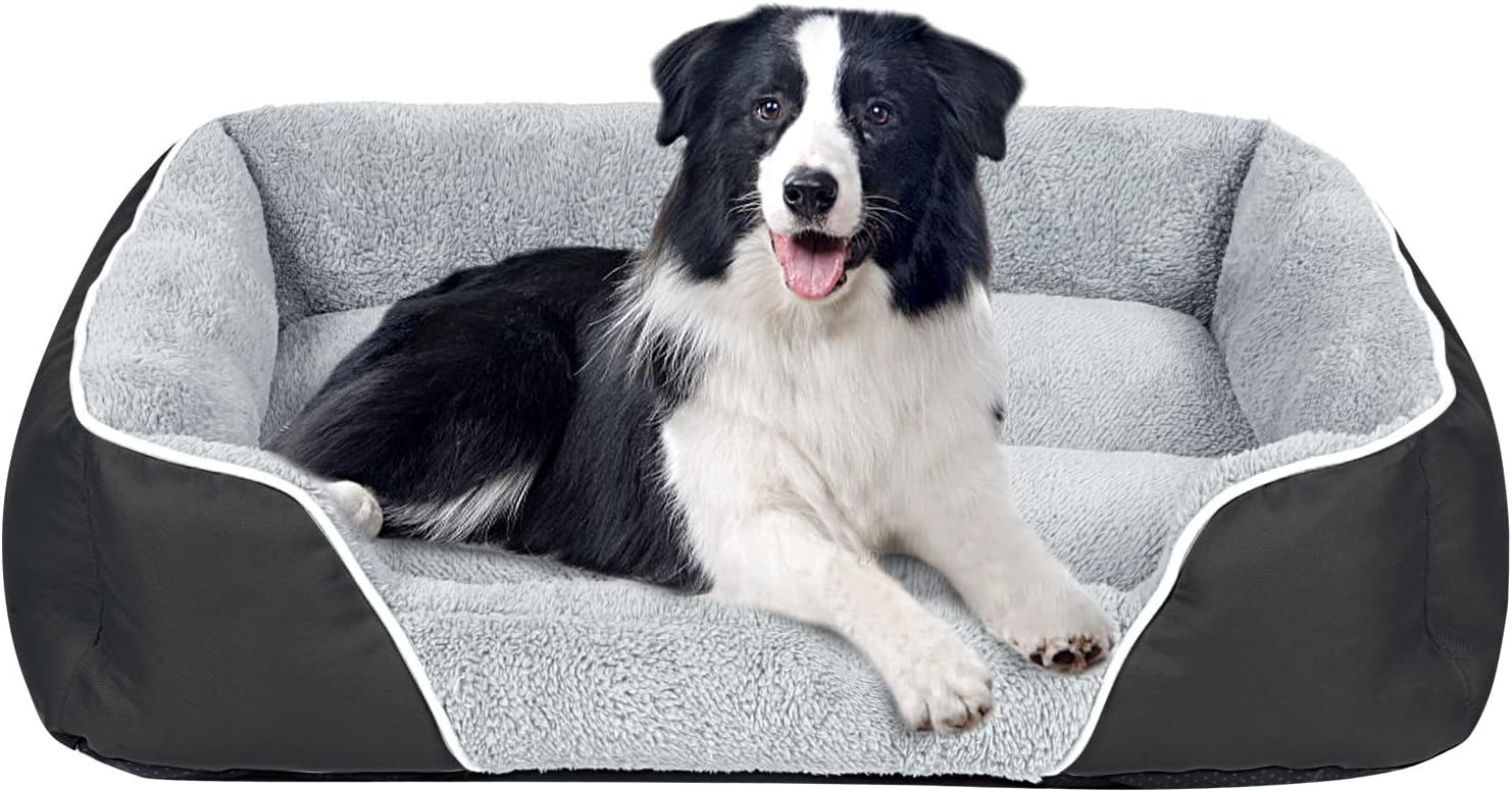 RIROMGY Dog Bed for Large Dogs, Rectangle Machine Washable Dog Bed