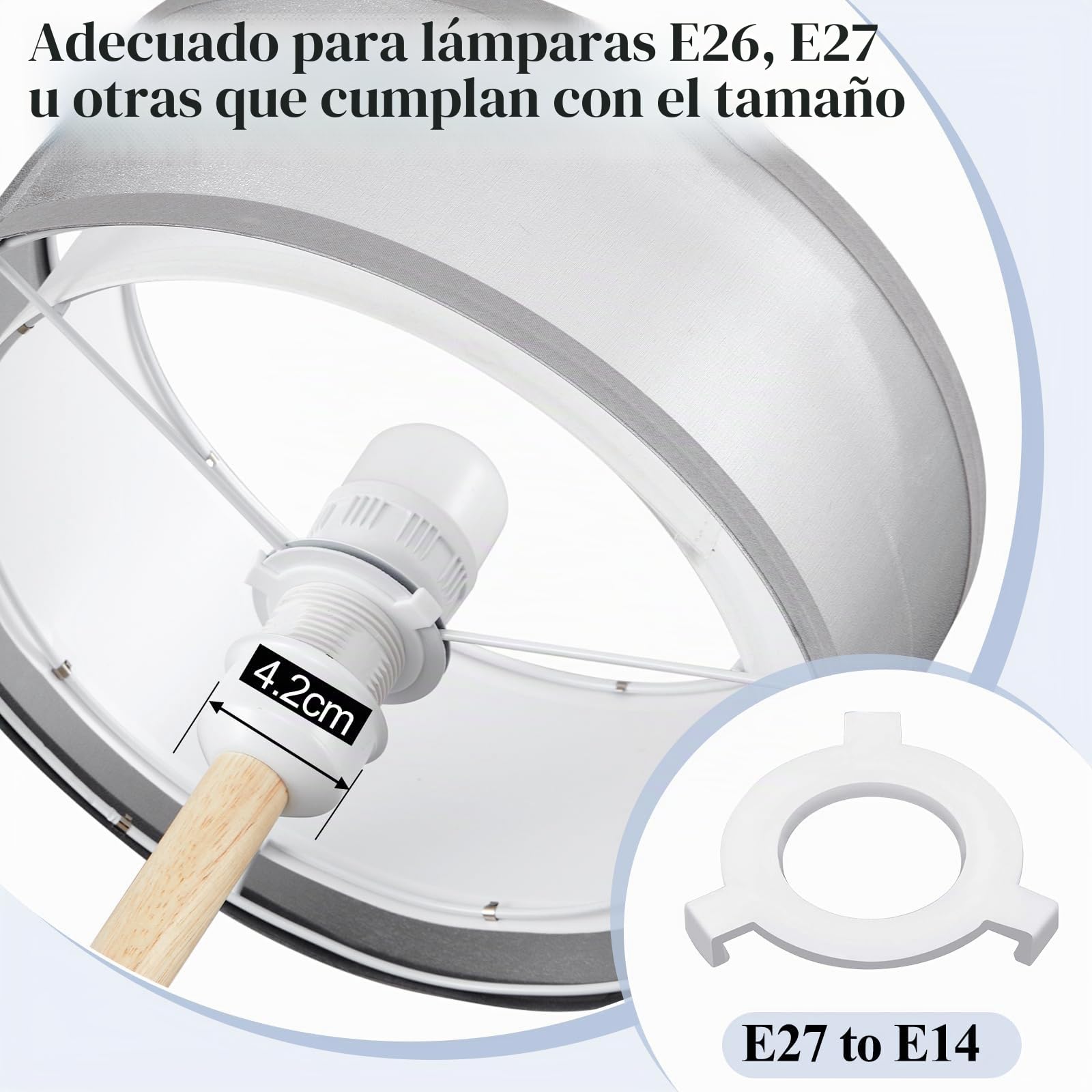 Weewooday 2 Pantalla de Lámpara de Doble Capa pantalla de Tambor de Gasa pantalla de Techo pantalla para Lámpara de Pie, de Mesa, de Noche Para Salas de Estar, Cocinas, Dormitorios, Pasillos(Gris)