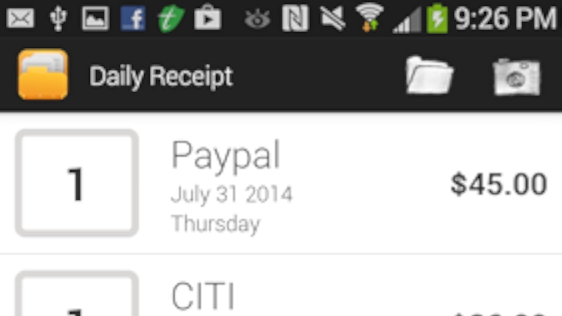 Daily Receipt Keeper App on the Amazon Appstore