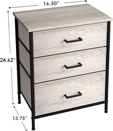 Vista 61 de Sorbus Cómoda de mesita de noche con 2 cajones de madera sintética, mesita de noche con almacenamiento para dormitorio, sala de estar, armario