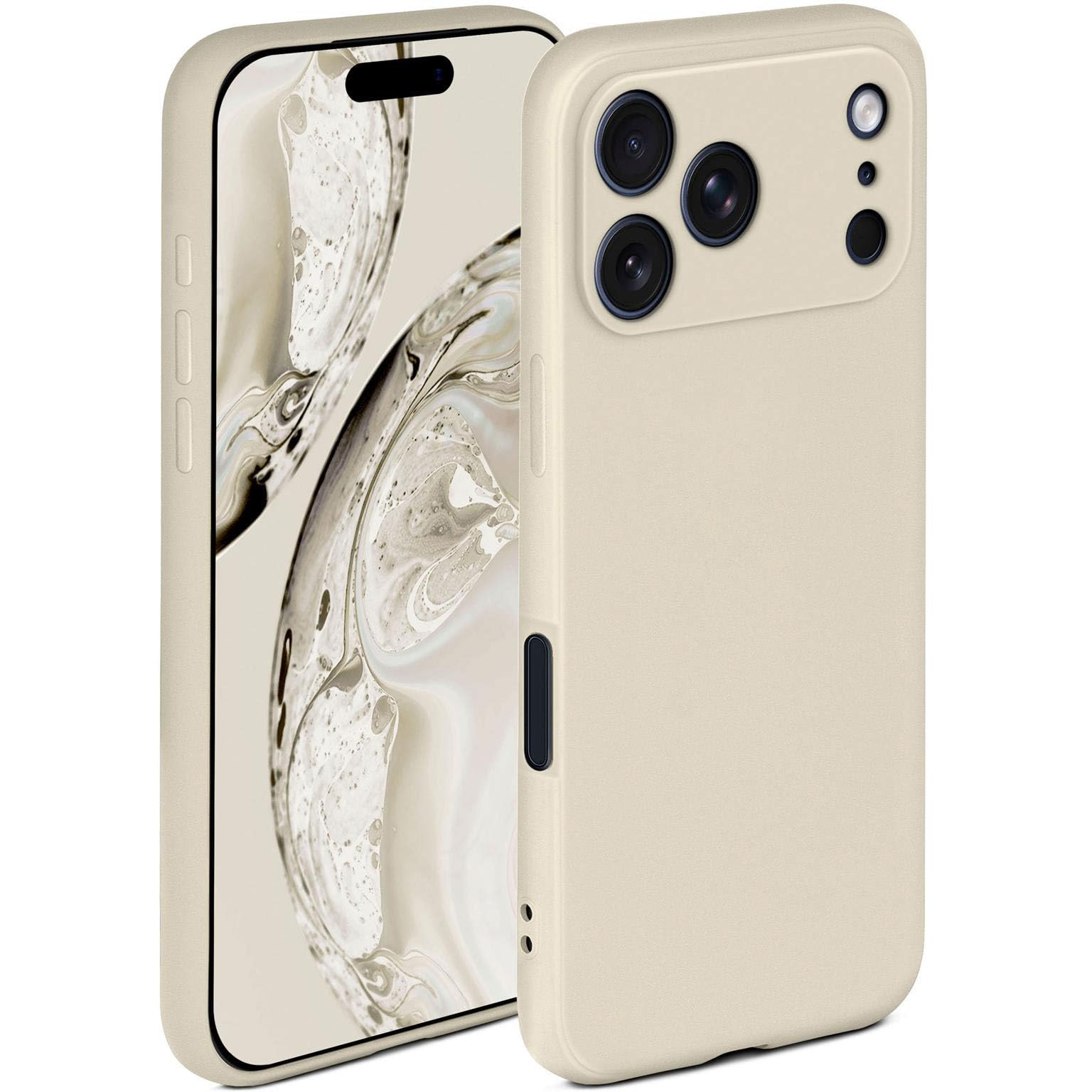 Coque silicone iPhone 17 Pro ONEFLOW souple protection camera creme - 8