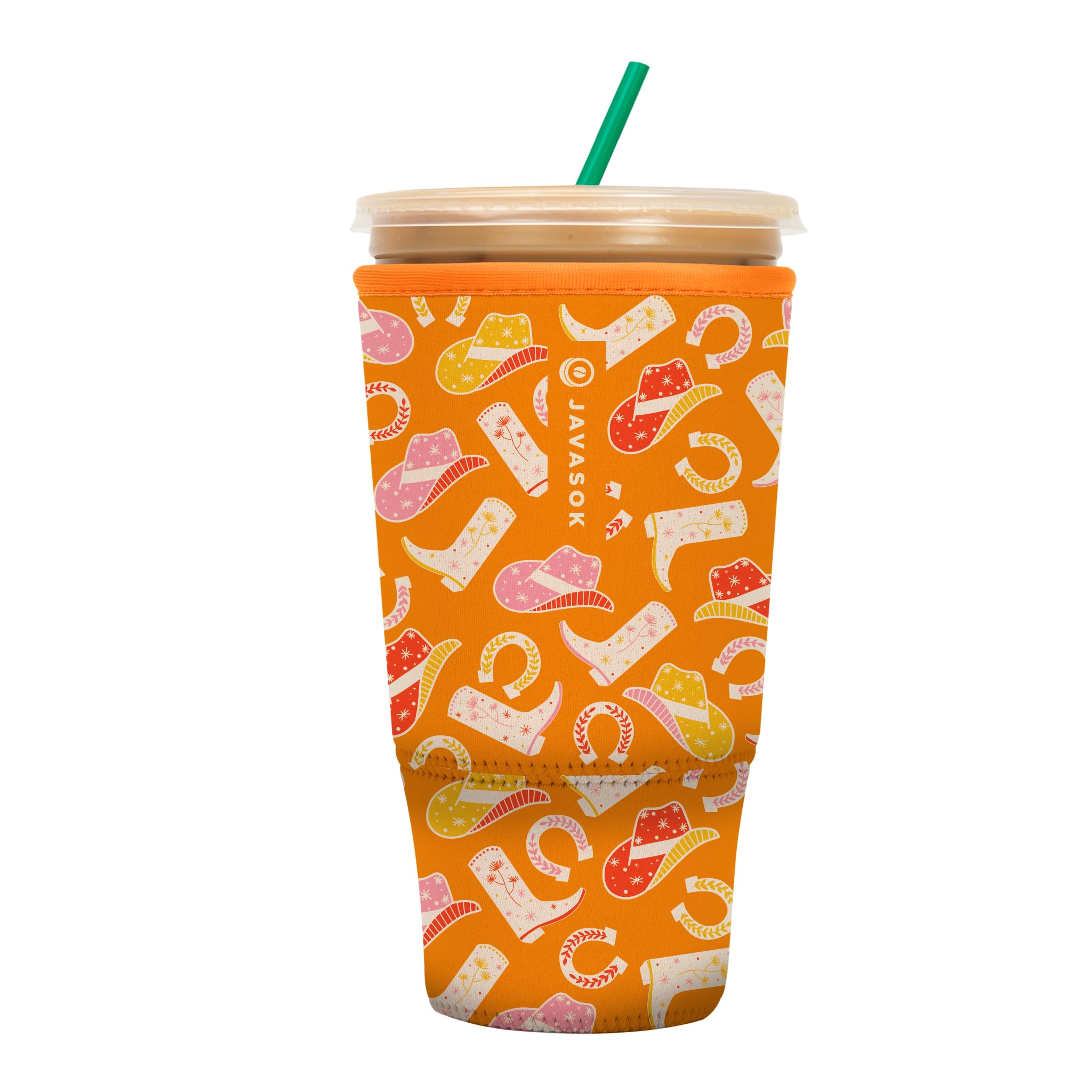 Sok It JavaSok Iced Coffee &amp; Cold Soda Insulated Neoprene Cup Sleeve (Cowgirl Couture, XXLarge: 44-48oz)
