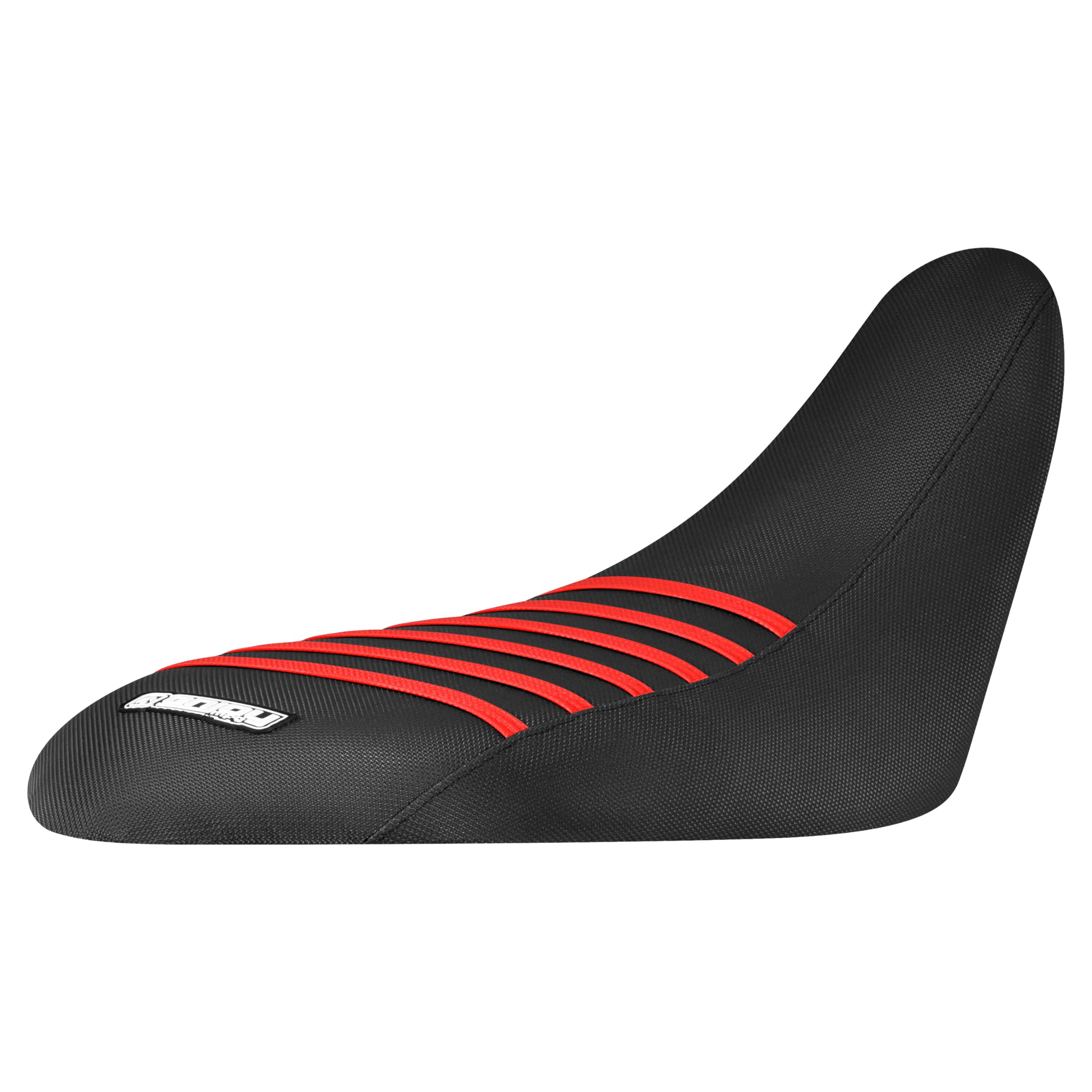 Enjoy Mfg Seat Cover - Compatible with Yamaha Raptor 700 700R 2006-2024#193 (All Black/RED Ribs)