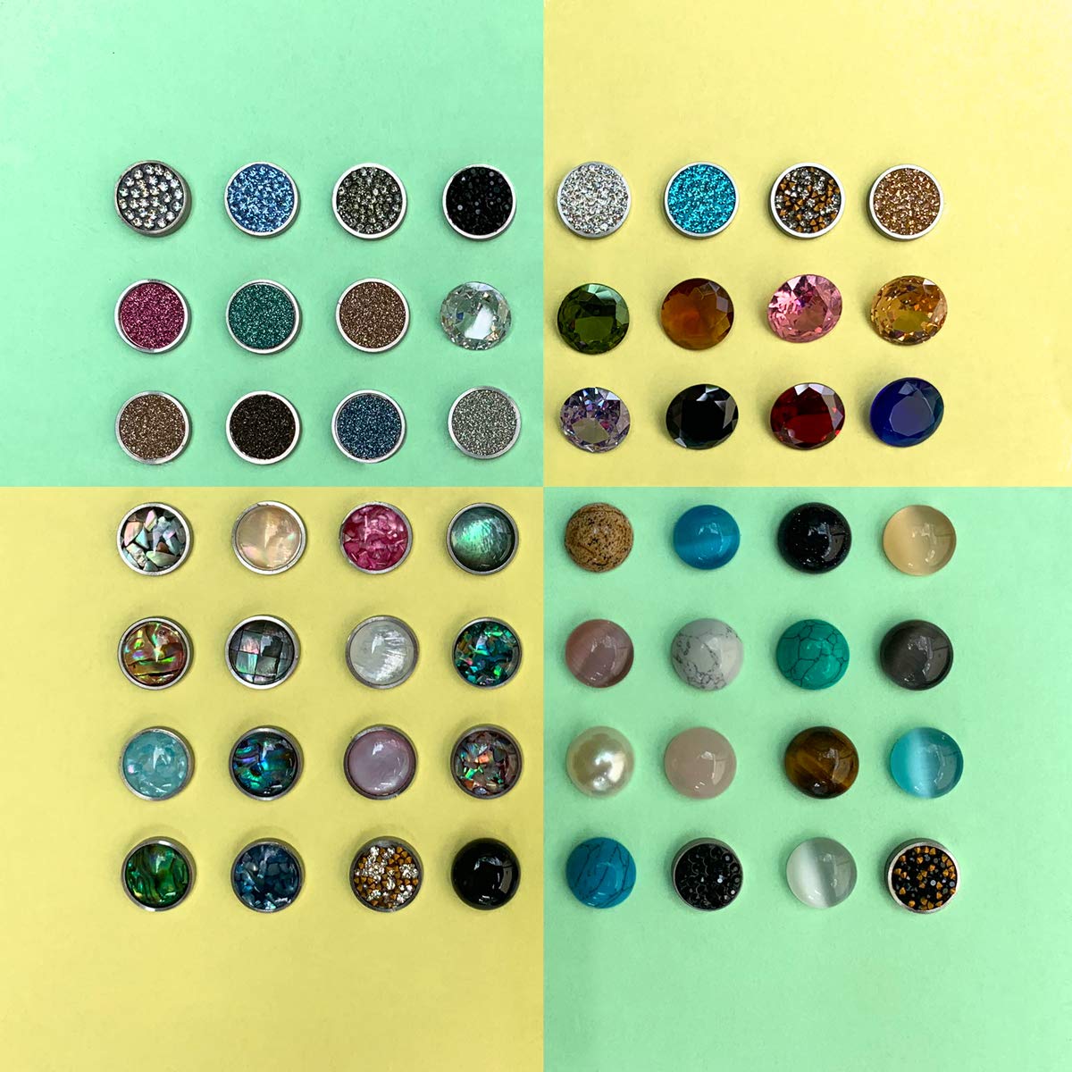 Quiges Austauschbare Mini Coin 12mm aus Katzenauge (viele Farben)