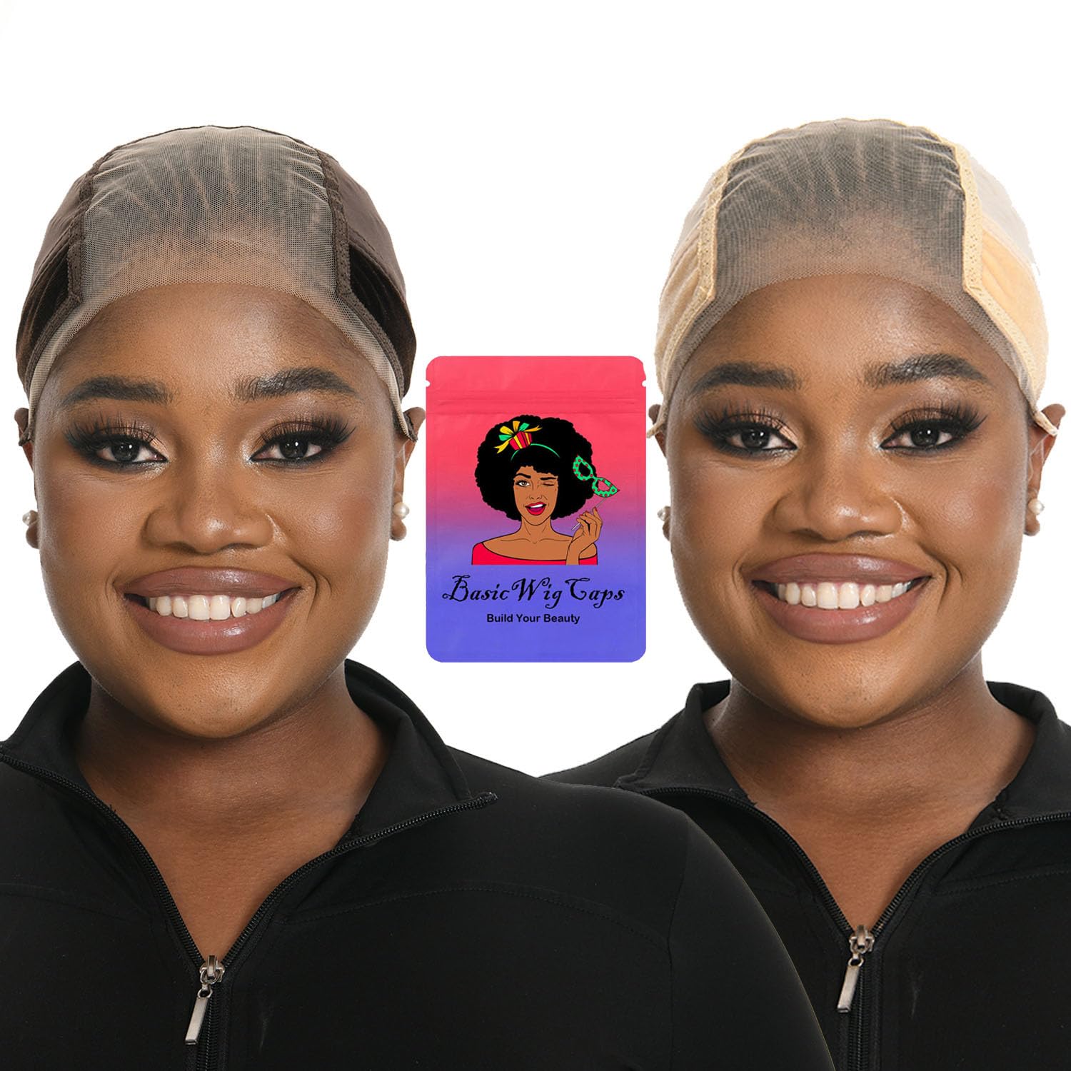 Lace Wig Grip Cap for Women 4x5 Transparent Lace Wig Caps Non Slip Wig Gripper for Keeping Wigs In Place Adjustable Wig Cap(Brown and Nude,Large)