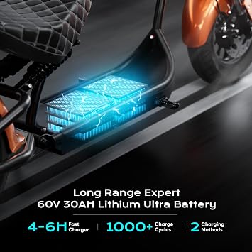 eAhora M1P Pro Electric Motorcycle 50MPH Electric Motorcycle for Adults 4000W 55 Miles Long Range 60V 42AH Battery, Full Suspension Dual Hydraulic Brake Street Legal Motorcycle