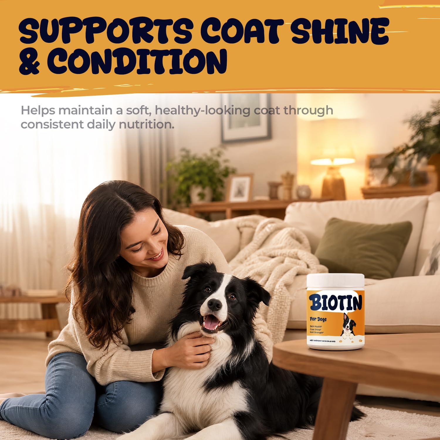 Biotin for Dogs, Brittle Nails Supplement with Brewer’s Yeast Powder — Amazon image 4