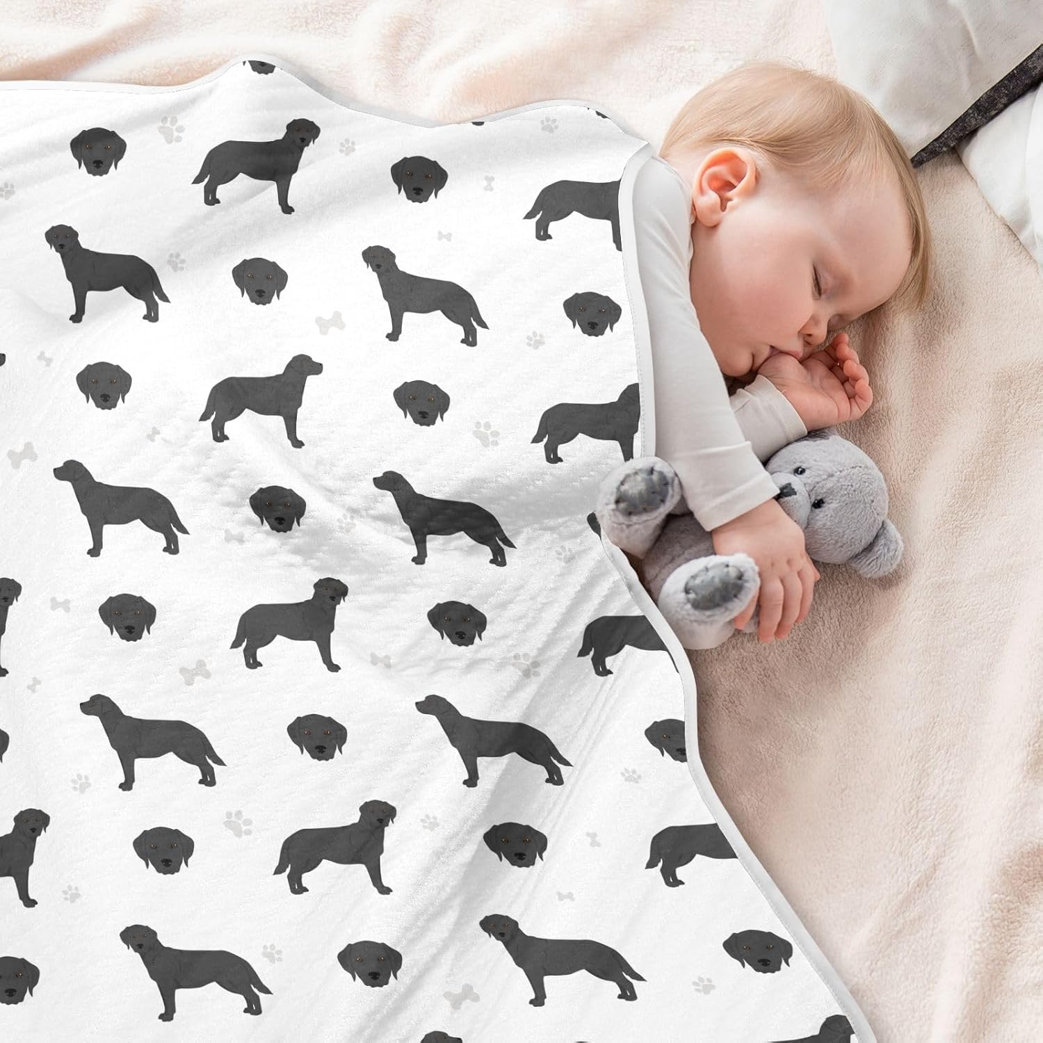 Swaddle Blanket for Labrador Retriever Dogs Baby Receiving Blanket Muslin Baby Swaddles Soft Cotton Breathable Nursery Blankets for Unisex Boys and Girls 30x40 Inch