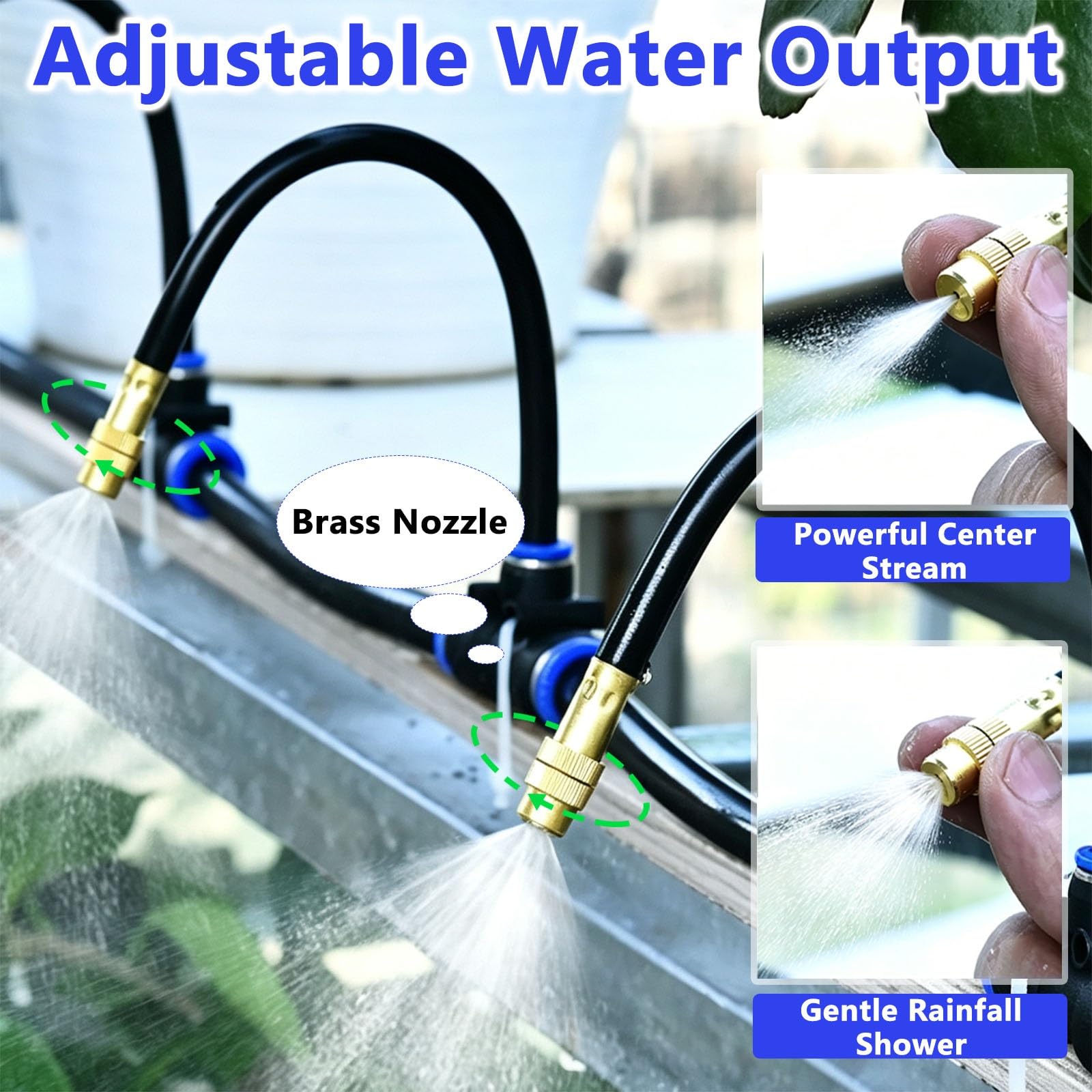 Sistema Di Nebulizzazione Per Serre, Kit Irrigazione Giardino | Irrigazione delle piante, umidificazione, coltivazione di ortaggi, vivai, raffrescamento delle colture(394inch/10m/32.8ft)