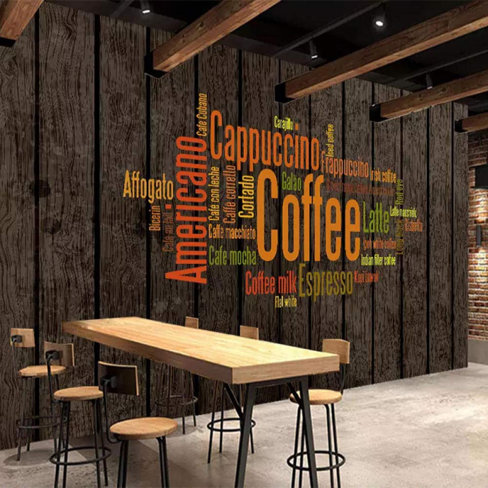 Papier peint vintage 3D avec effet relief lettres rétro pour peinture murale de bar 350X245cm