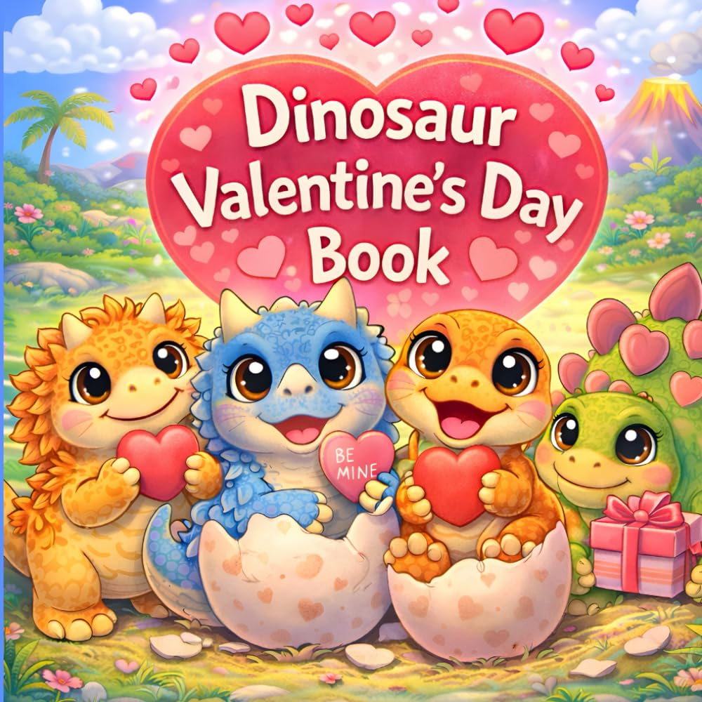 Dinosaur Valentine's Day Book: Kids Book About Valentines Day