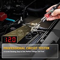 Vista 6 de Probador de Luz Automotriz de Circuito LED Digital de 3-48V, Probador de Luz Automática con Pantalla de Voltaje, Lápiz Probador Eléctrico