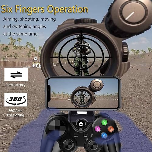 Miniatura 5 de arVin Wireless Game Controller for iOS & Android, Bluetooth Gamepad Joystick with Phone Holder for iPhone 15/14/13/12, Samsung Galaxy S22/S21/S20