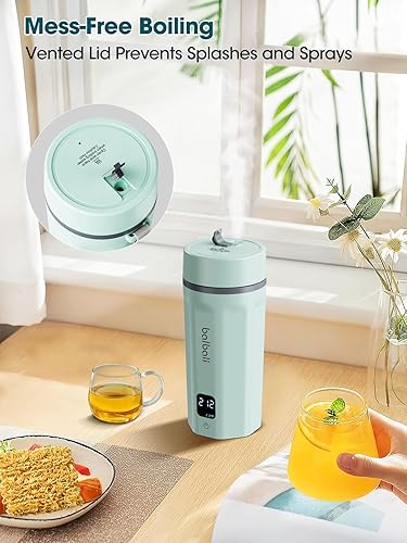 Miniatura 7 de balbali Hervidor portátil de 18.6 oz para viajes, 100-250 V, doble voltaje para internacionalglobalEuropa, hervidor eléctrico de 6 viajes