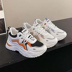 Amazon | [IJGE] レディース 22.5cm 厚底スニーカー ローカット 4cm